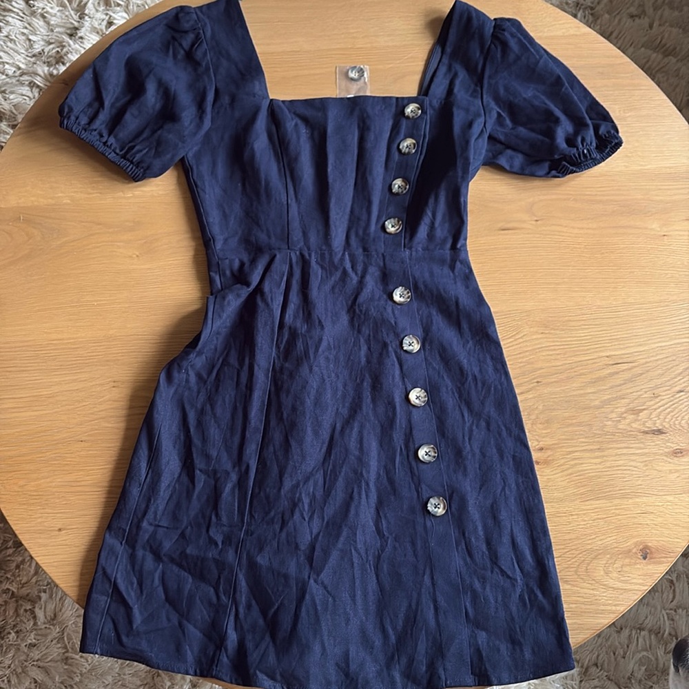 NWT Socialite Navy Puff Sleeve Dress